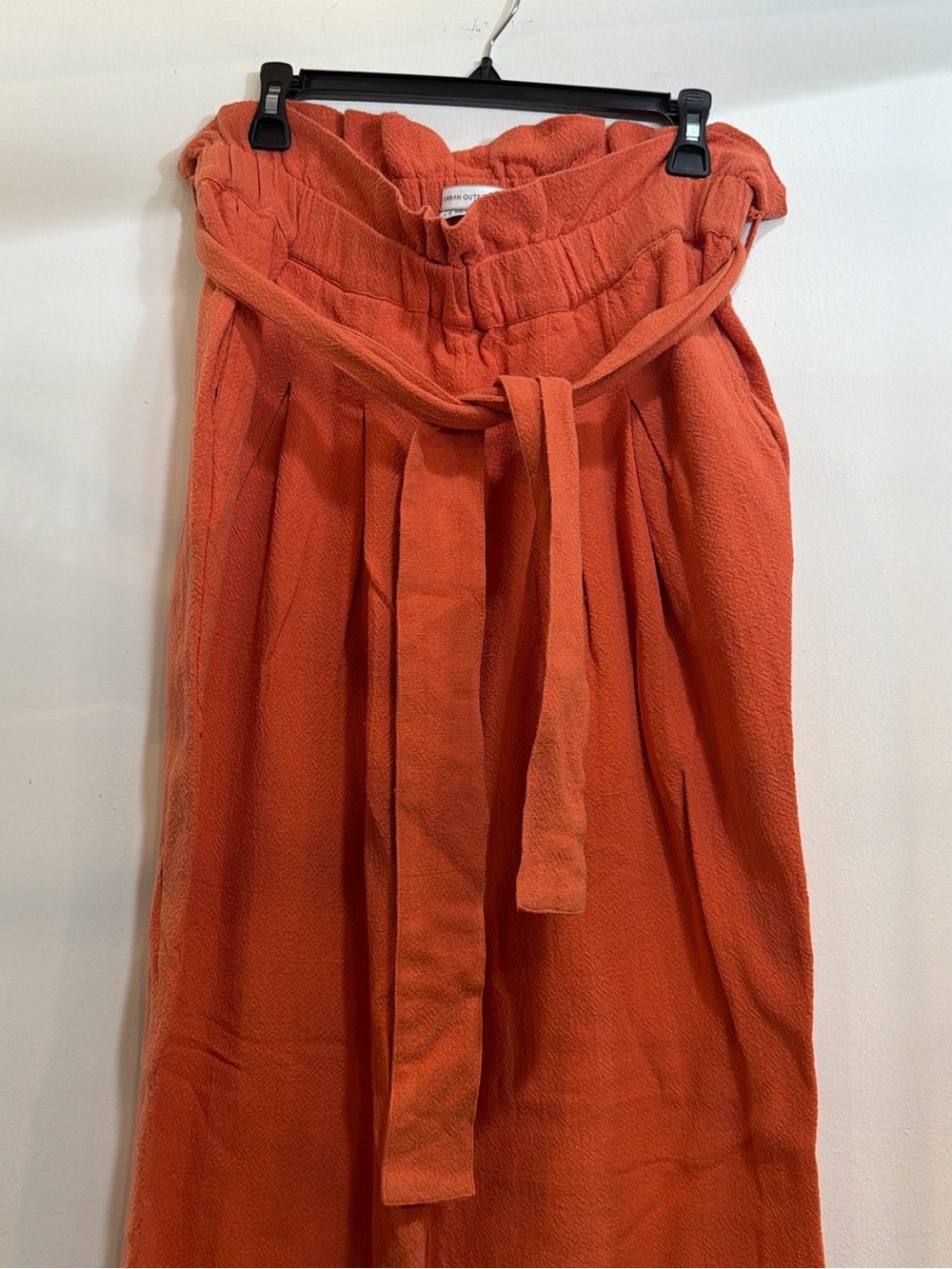Urban Outfitters Wide-Leg Paperbag Pants with Self Tie - Orange